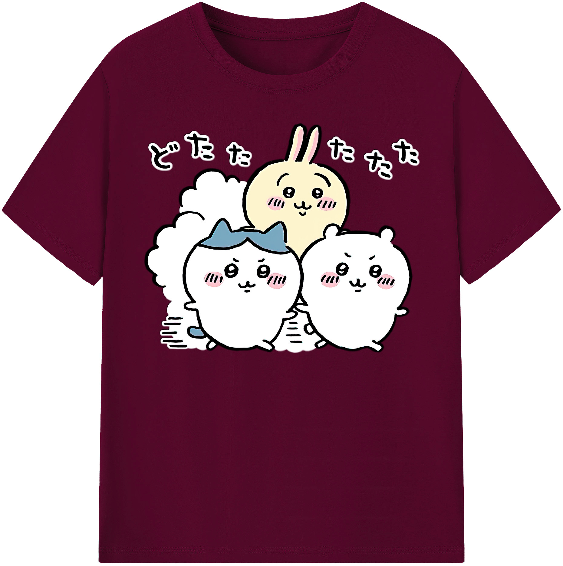（画像用） ちいかわ ハチワレ Chii-kawa hachiware レディースカジュアルプリントTシャツ（綿100％）